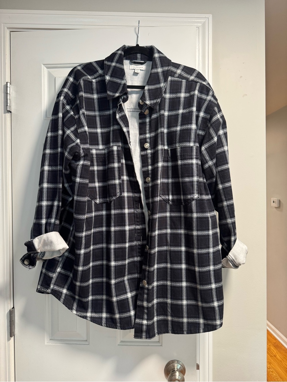 Oversized Plaid Button-Up Shirt